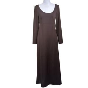Express Tricot brown maxidress, 7/8, vintage 90s, form fitting, minimalist
